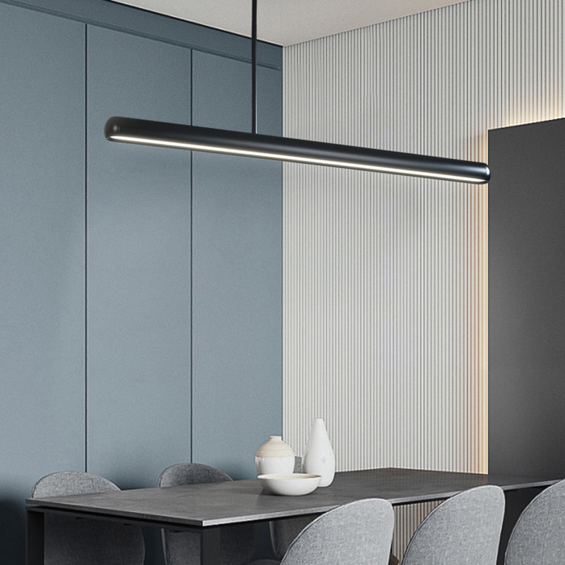Modern Minimalist Linear Island Pendant Lights Metal 1 Light Chandelier Lighting