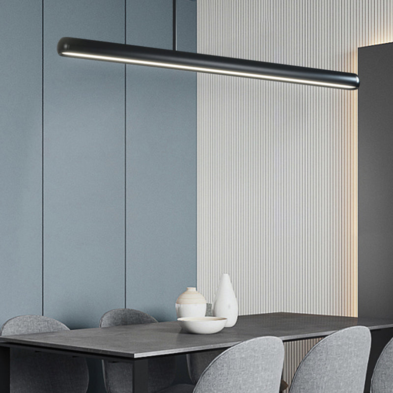 Modern Minimalist Linear Island Pendant Lights Metal 1 Light Chandelier Lighting