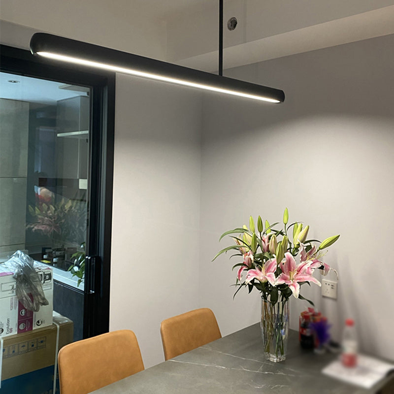 Modern Minimalist Linear Island Pendant Lights Metal 1 Light Chandelier Lighting