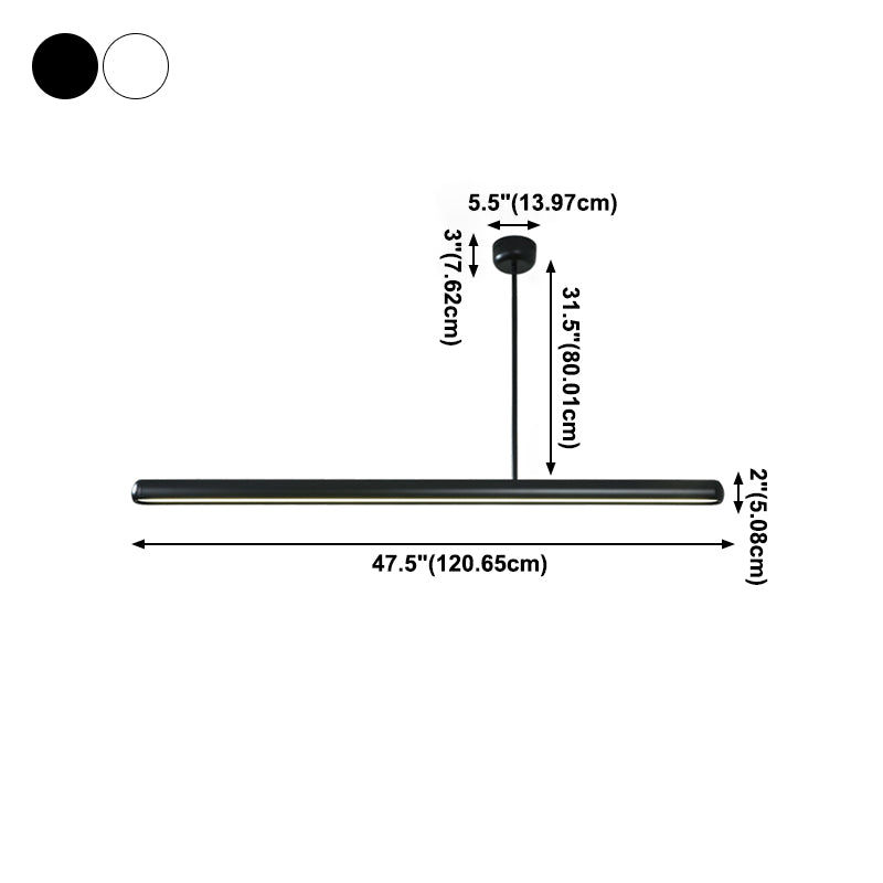 Modern Minimalist Linear Island Pendant Lights Metal 1 Light Chandelier Lighting