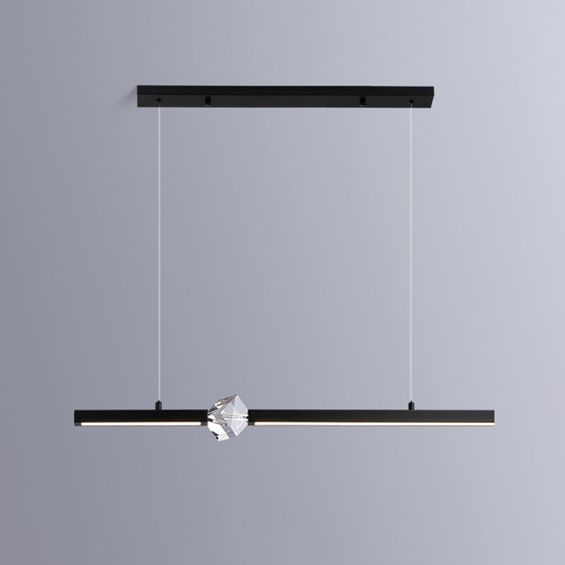Lámpara moderna lámpara de lámpara de luz de metal lineal con cristal