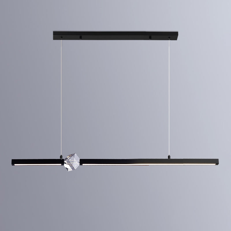 Lámpara moderna lámpara de lámpara de luz de metal lineal con cristal