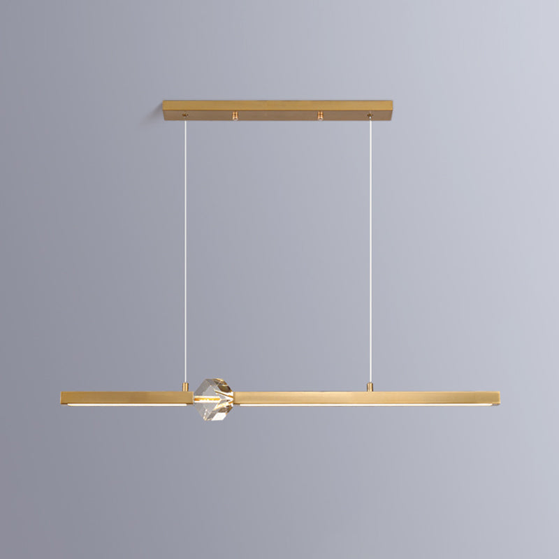 Lámpara moderna lámpara de lámpara de luz de metal lineal con cristal