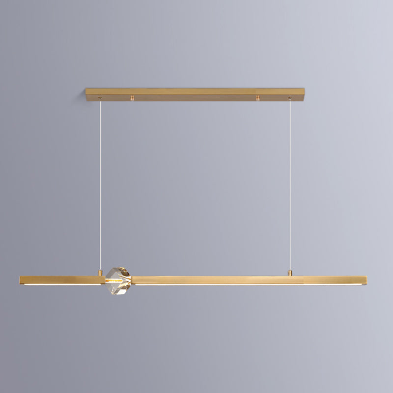 Lámpara moderna lámpara de lámpara de luz de metal lineal con cristal