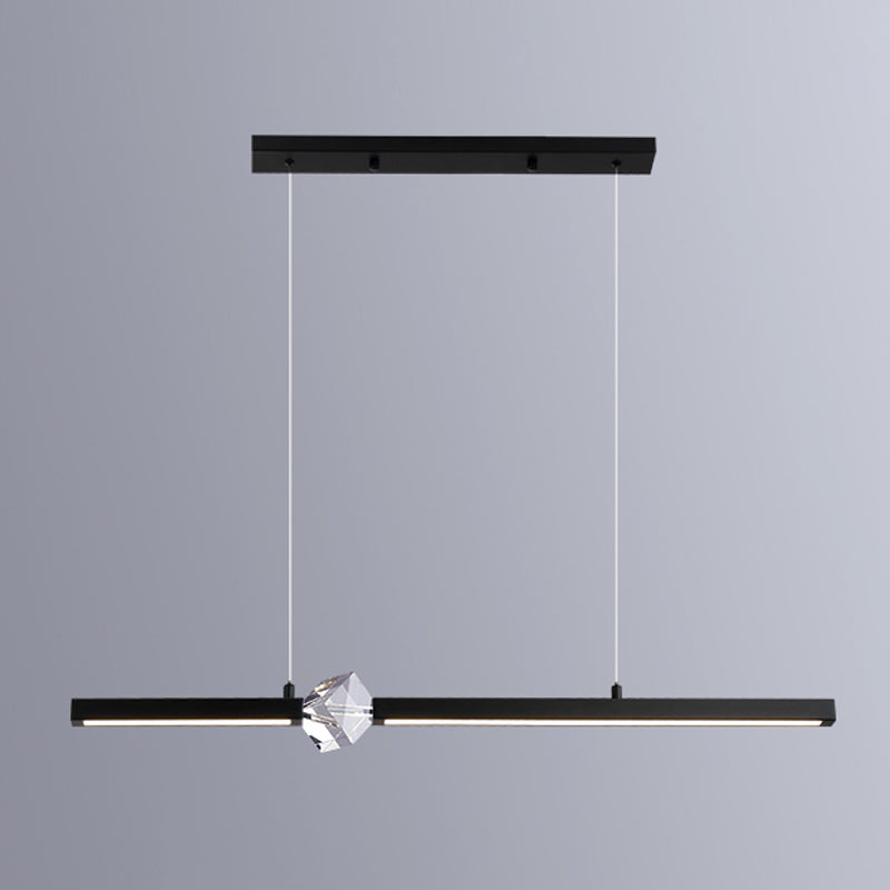 Lámpara moderna lámpara de lámpara de luz de metal lineal con cristal