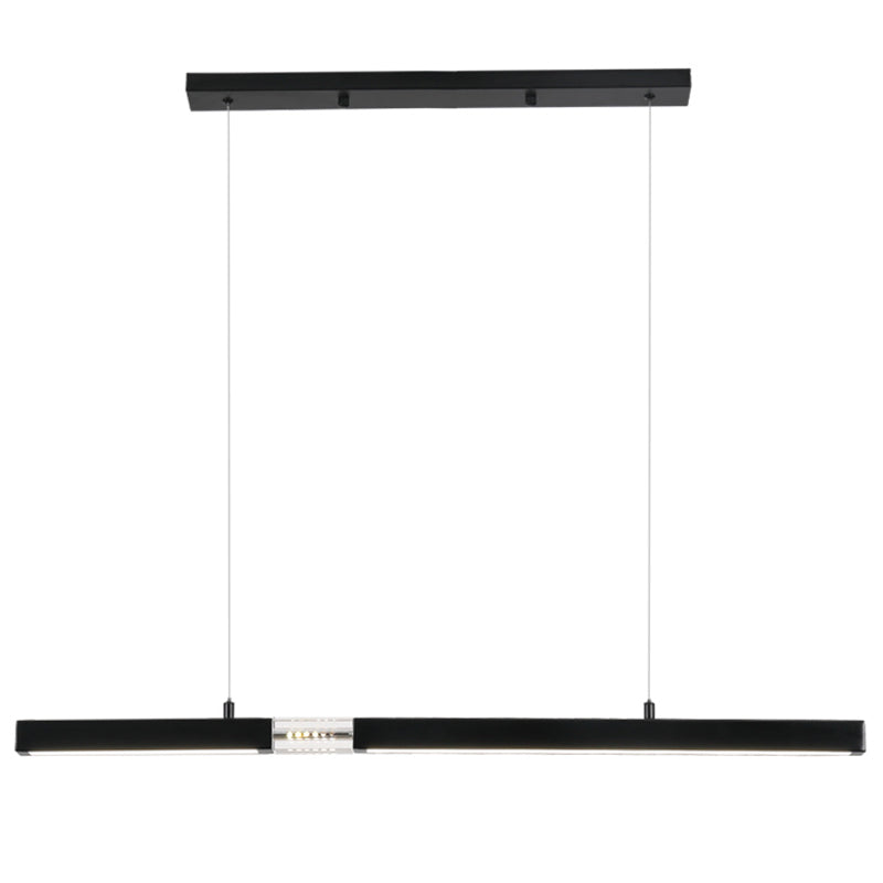 Linear Island Lighting Fixtures Contemporary Metal Island Ceiling Light for Dining Room