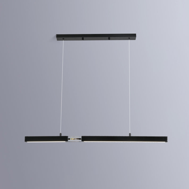 Linear Island Lighting Fixtures Contemporary Metal Island Ceiling Light for Dining Room