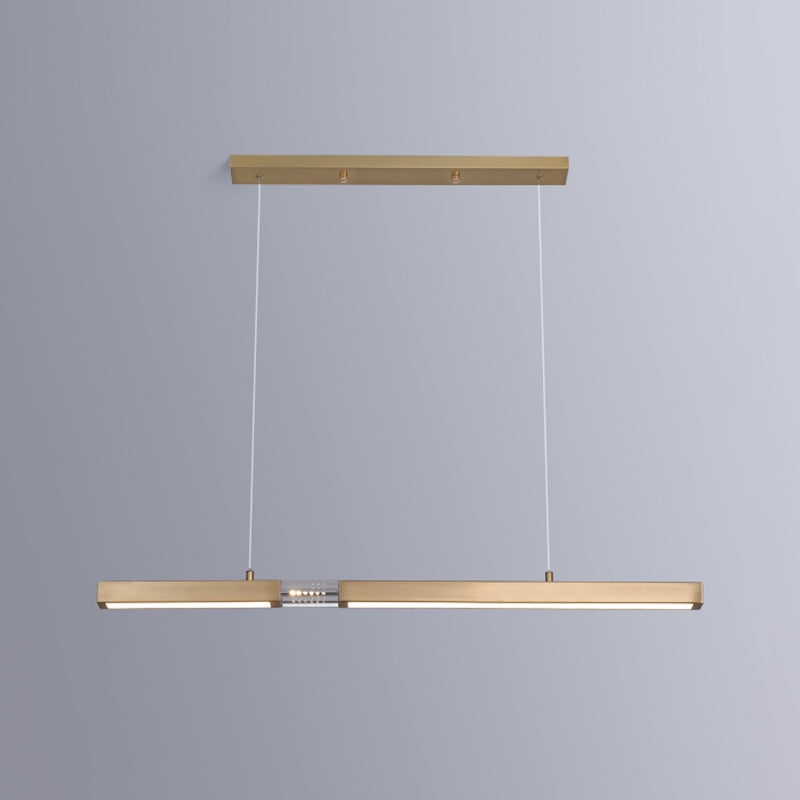 Linear Island Lighting Fixtures Contemporary Metal Island Ceiling Light for Dining Room
