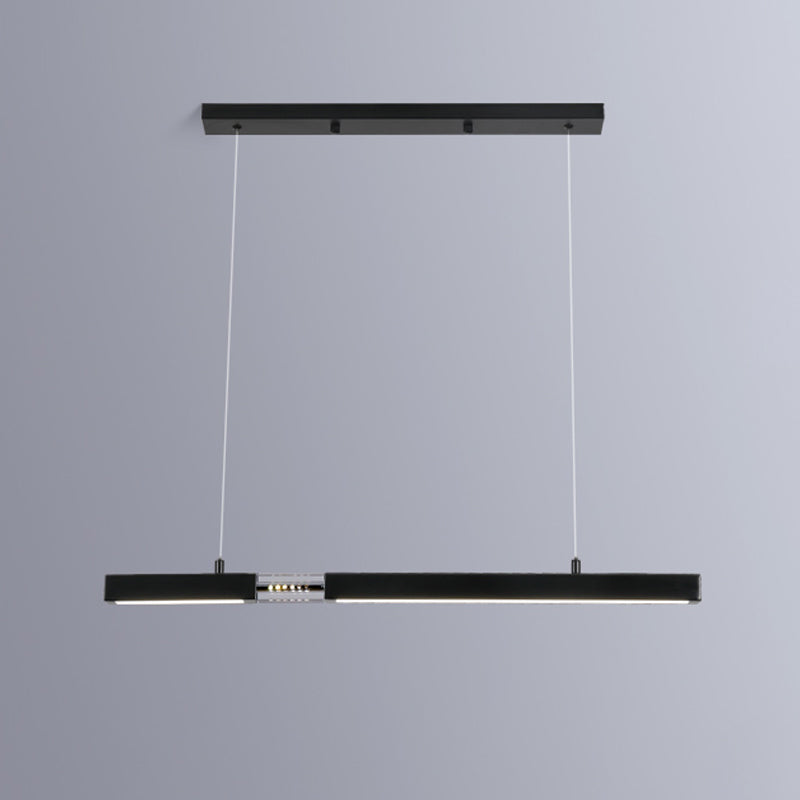 Linear Island Lighting Fixtures Contemporary Metal Island Ceiling Light for Dining Room