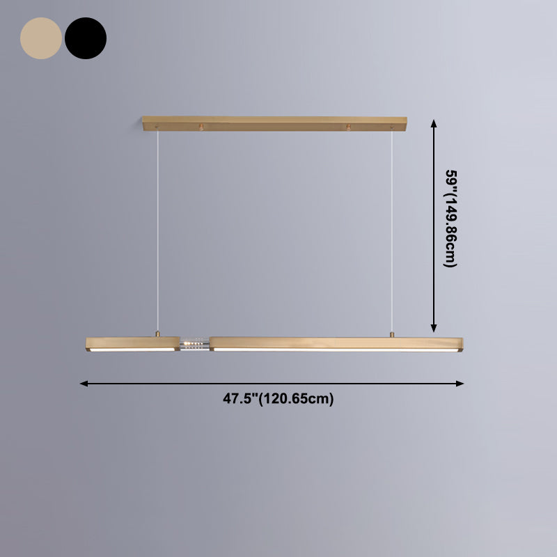 Linear Island Lighting Fixtures Contemporary Metal Island Ceiling Light for Dining Room