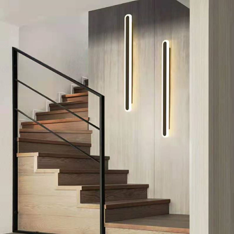 Apliques de pared lineal de metal estilo contemporáneo 1 apliques de luz de pared de luz para dormitorio de sala de estar