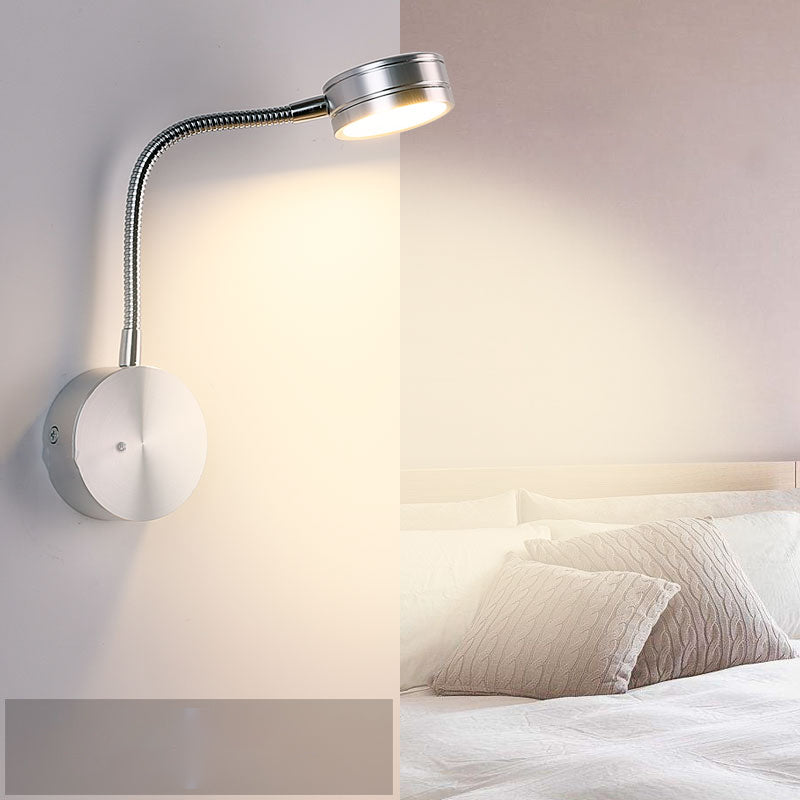 Iluminación de pared de cilindro de metal estilo contemporáneo 1 luces de lectura montadas en la pared ligera
