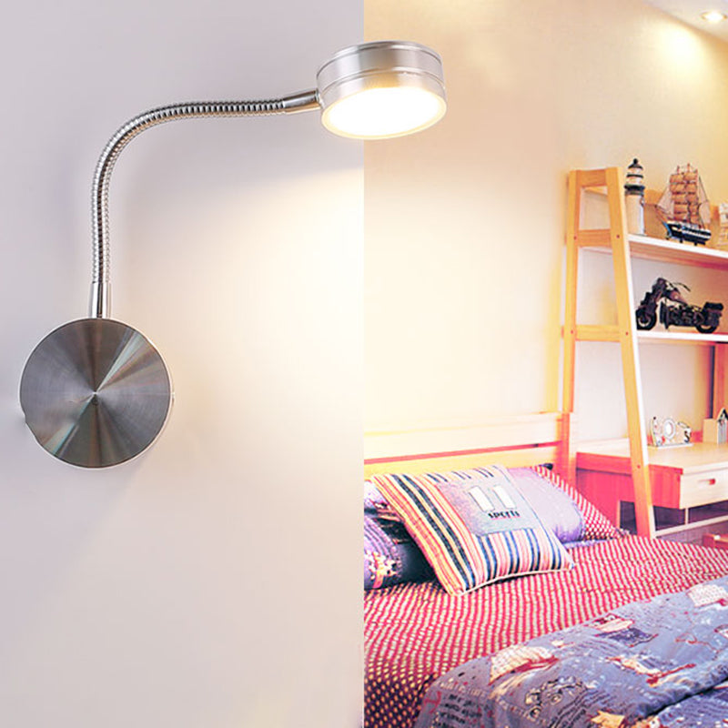 Iluminación de pared de cilindro de metal estilo contemporáneo 1 luces de lectura montadas en la pared ligera