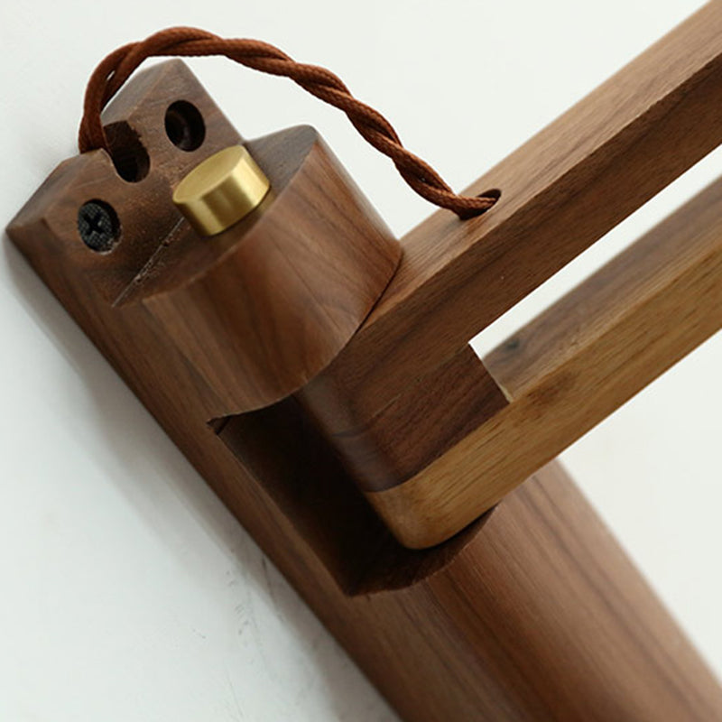 Iluminación de pared de doble brazo de madera estilo contemporáneo 1 lámpara de pared de luz