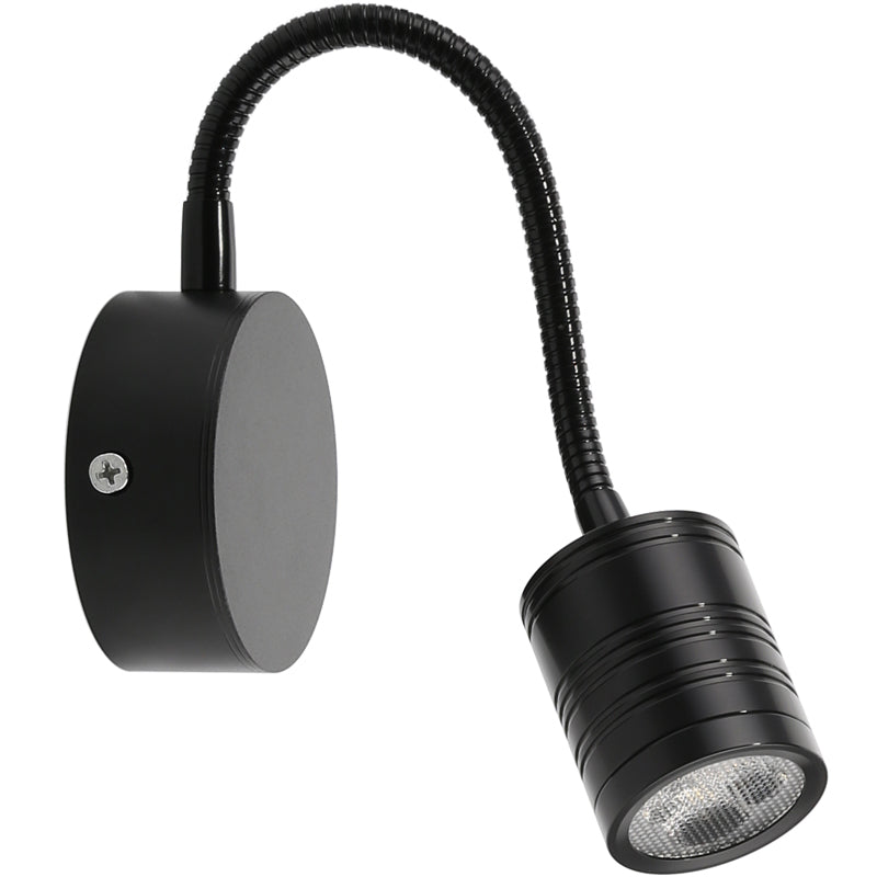 Éclairage mural de cylindre en métal style contemporain 1 éclairage de lecture murale lumineuse