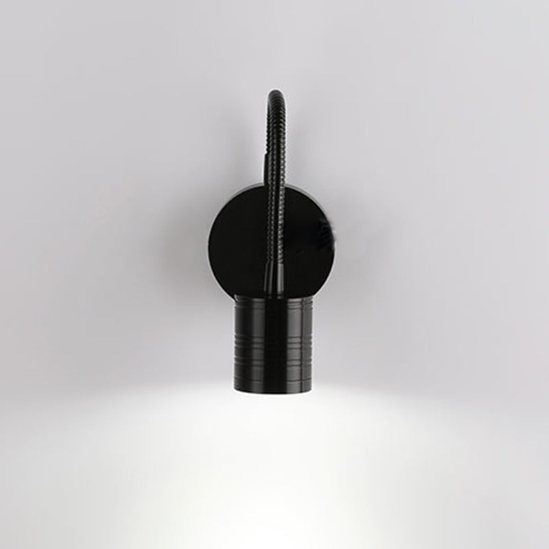 Éclairage mural de cylindre en métal style contemporain 1 éclairage de lecture murale lumineuse