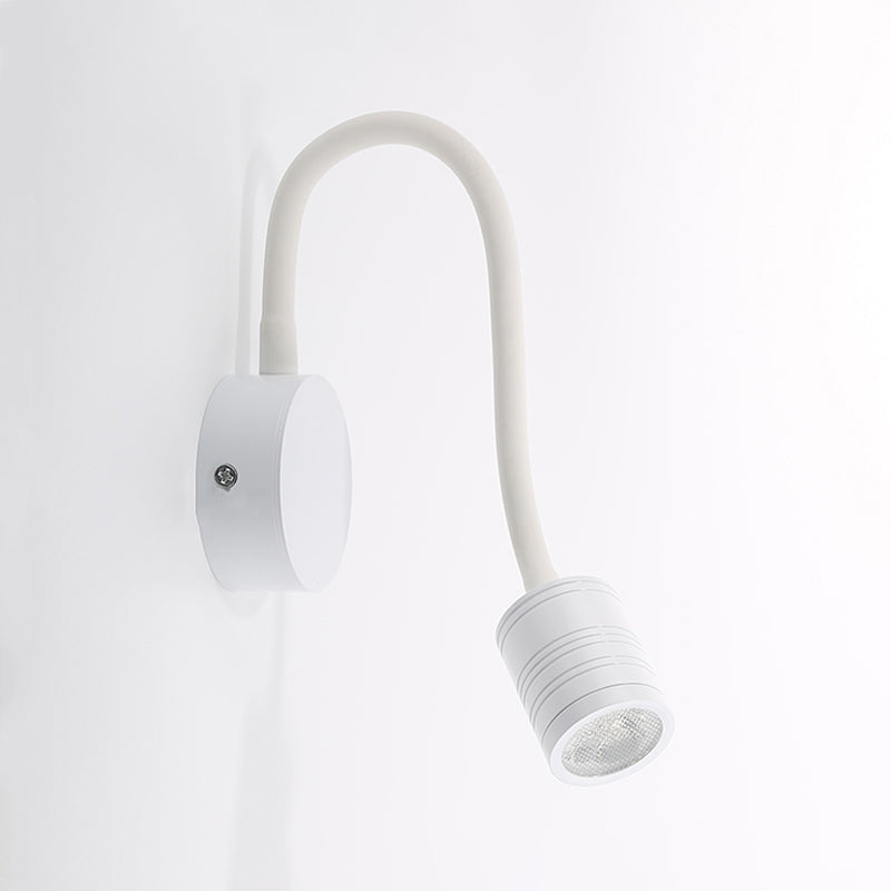 Éclairage mural de cylindre en métal style contemporain 1 éclairage de lecture murale lumineuse