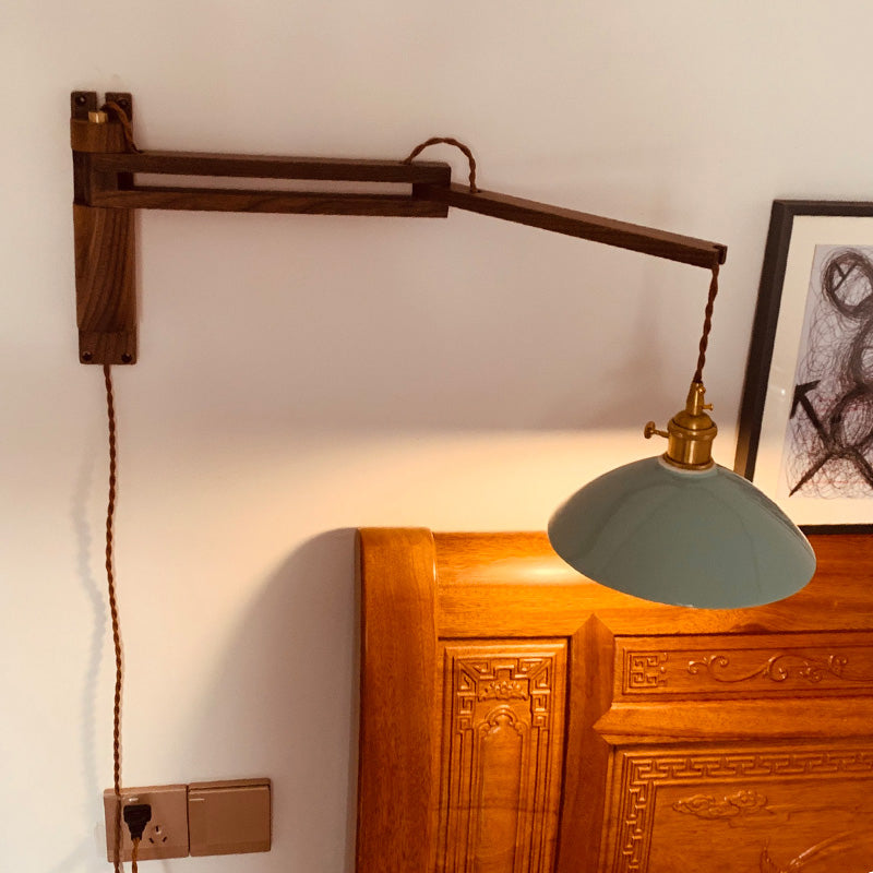 Éclairage de paroi de bras réglables en bois 1 luminaire mural d'éclairage luminaire