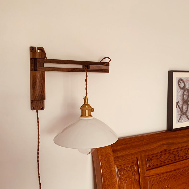 Éclairage de paroi de bras réglables en bois 1 luminaire mural d'éclairage luminaire