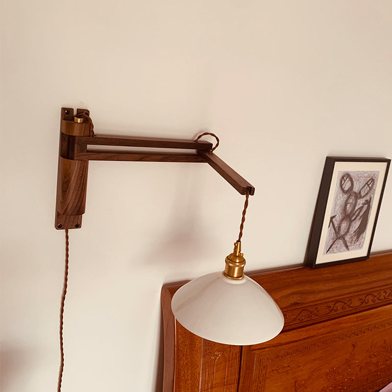 Éclairage de paroi de bras réglables en bois 1 luminaire mural d'éclairage luminaire