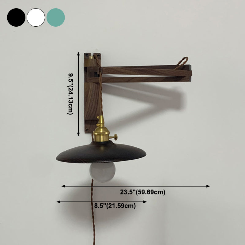 Éclairage de paroi de bras réglables en bois 1 luminaire mural d'éclairage luminaire