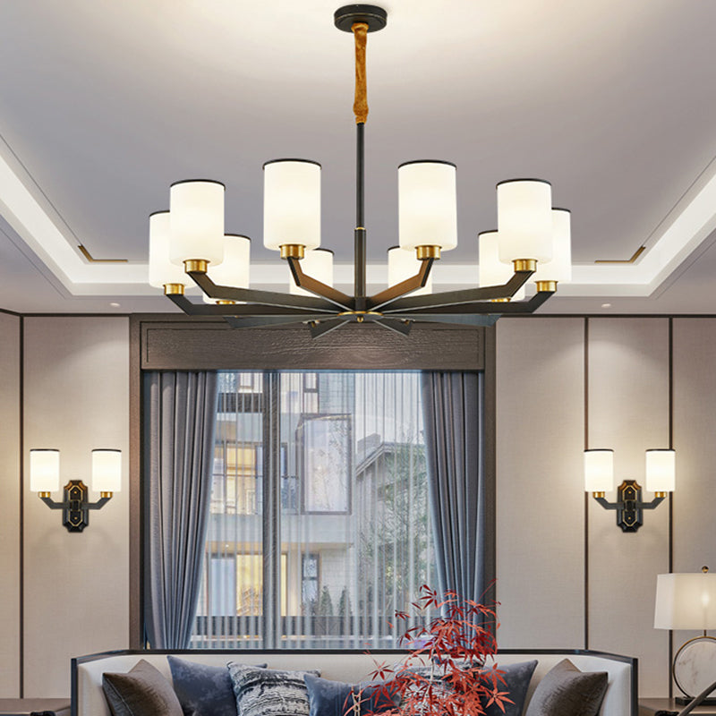 Copper Contemporary Hanging Light Fixtures Cylinder Ceiling Light for Living Room