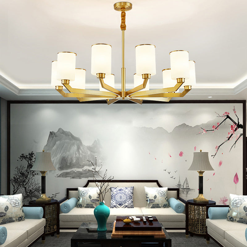 Copper Contemporary Hanging Light Fixtures Cylinder Ceiling Light for Living Room