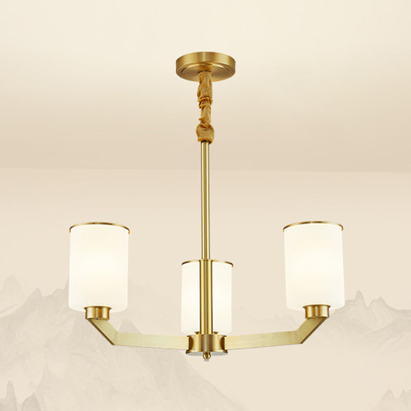 Copper Contemporary Hanging Light Fixtures Cylinder Ceiling Light for Living Room