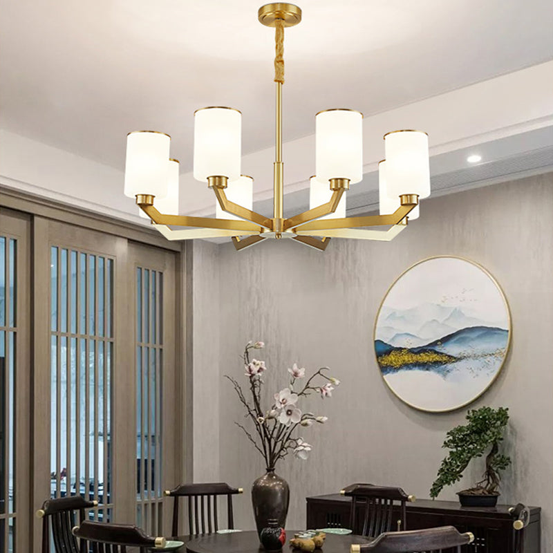 Copper Contemporary Hanging Light Fixtures Cylinder Ceiling Light for Living Room