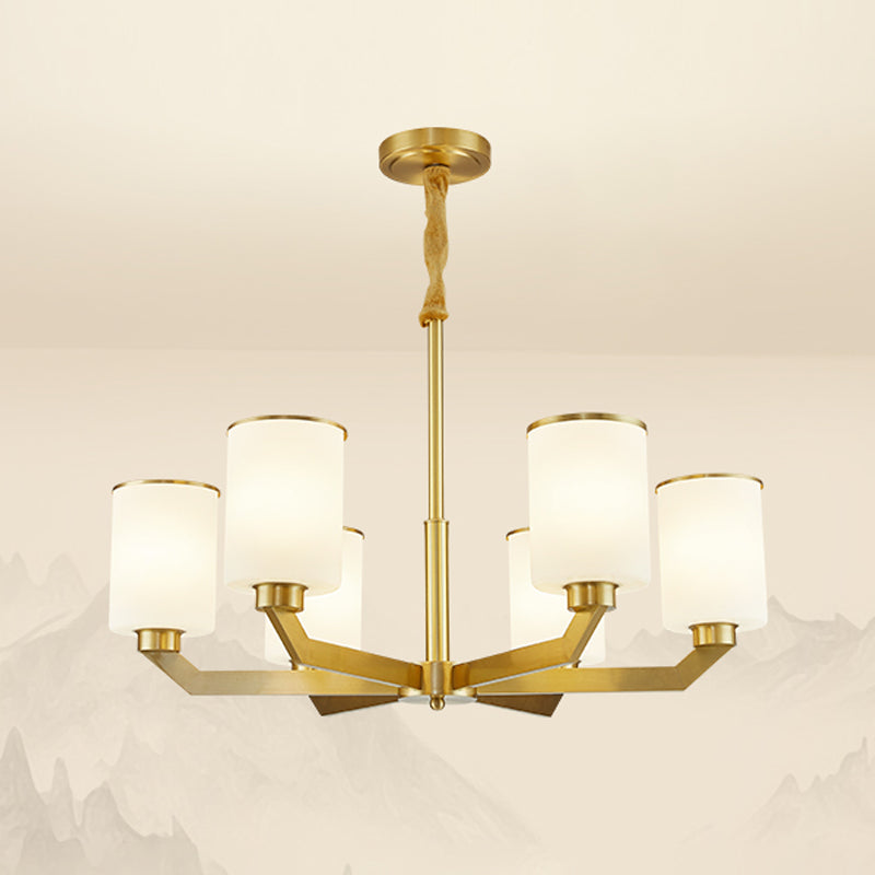 Copper Contemporary Hanging Light Fixtures Cylinder Ceiling Light for Living Room