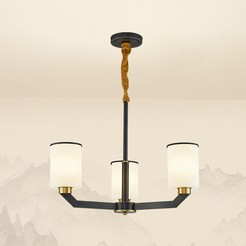 Copper Contemporary Hanging Light Fixtures Cylinder Ceiling Light for Living Room