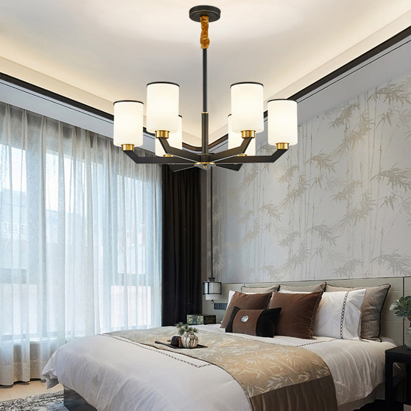 Copper Contemporary Hanging Light Fixtures Cylinder Ceiling Light for Living Room