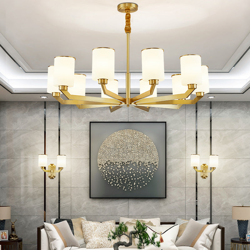 Copper Contemporary Hanging Light Fixtures Cylinder Ceiling Light for Living Room
