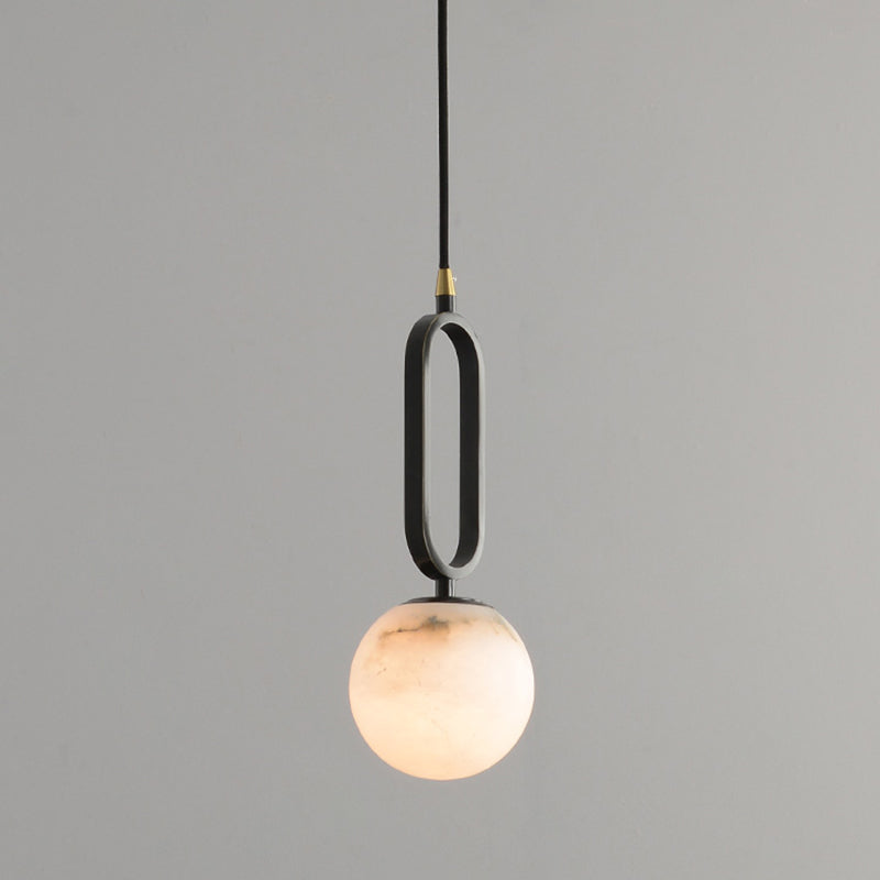 Marble Spherical Shape Hanging Lights Modern Style 1 Head Hanging Mount for Restaurant