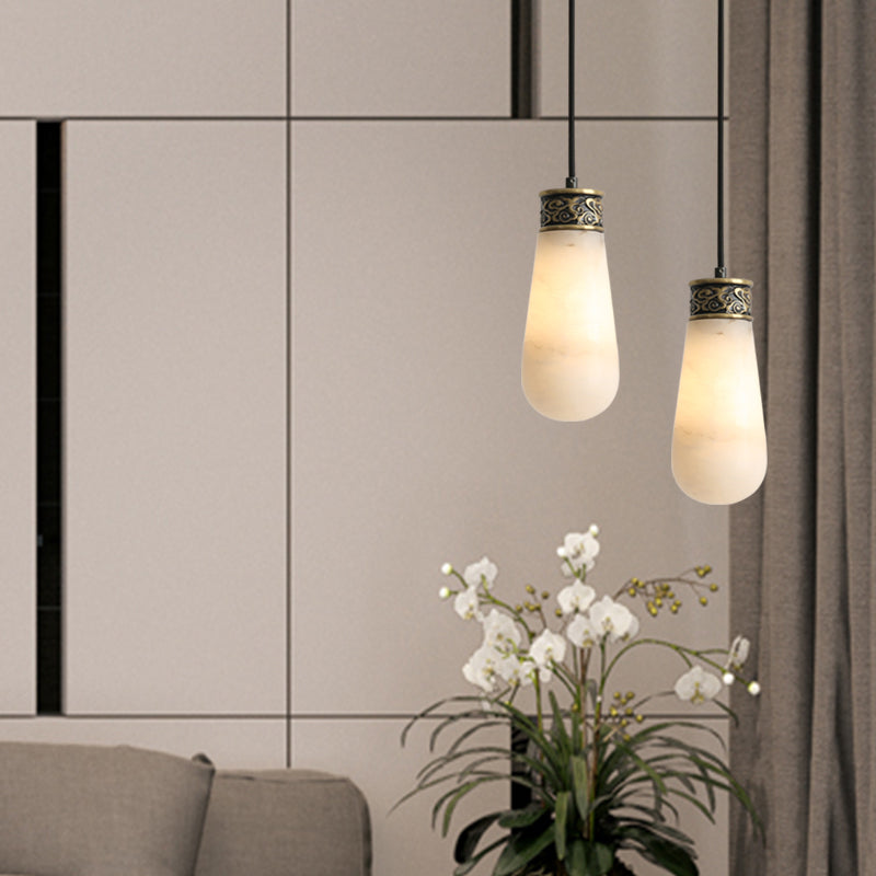 Unique Shape Hanging Lighting Modern Style Marble Light Pendant Lamp for Bedroom