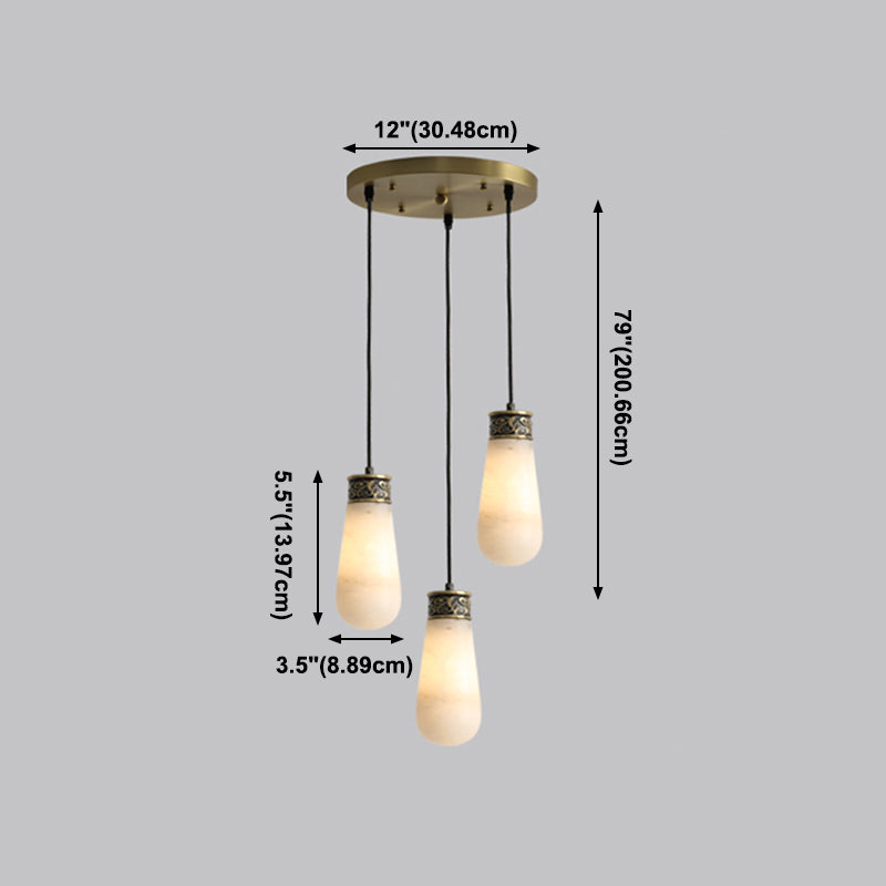 Unique Shape Hanging Lighting Modern Style Marble Light Pendant Lamp for Bedroom