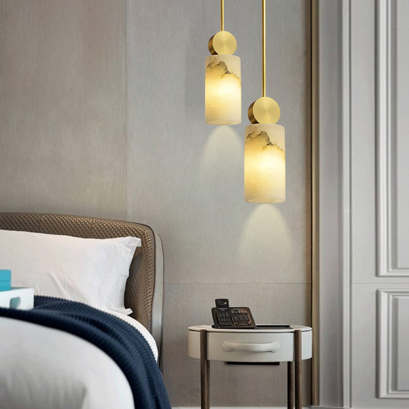 Marble Geometry Shape Hanging Lights Modern Style 1 Head Hanging Mount for Restaurant