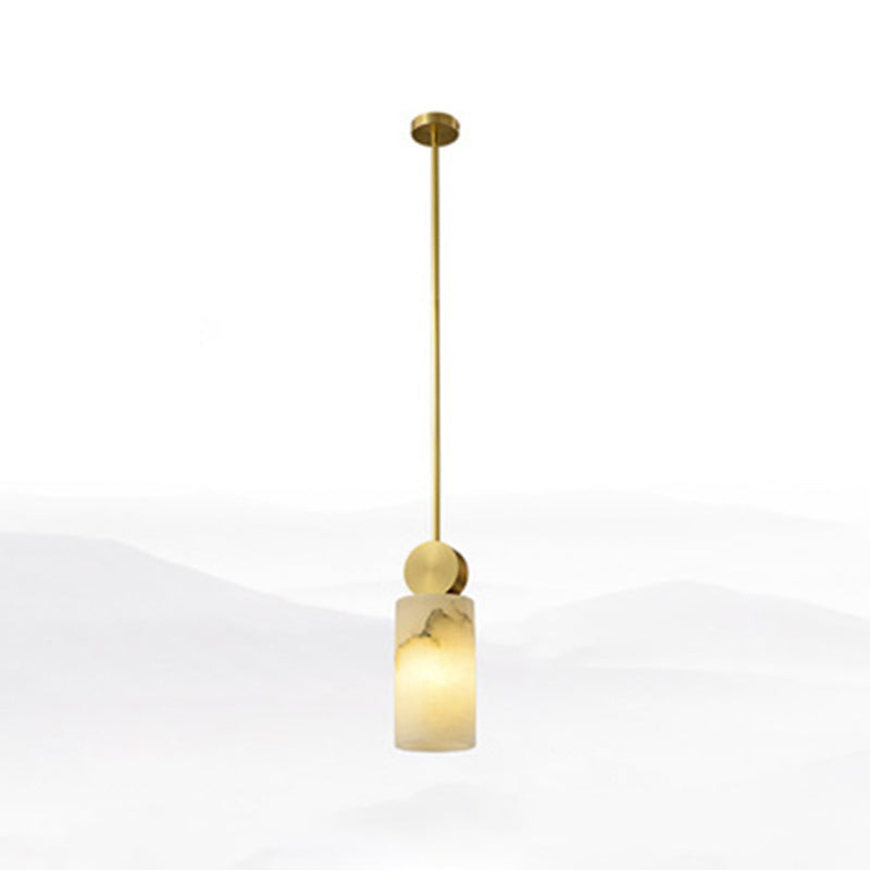 Marble Geometry Shape Hanging Lights Modern Style 1 Head Hanging Mount for Restaurant