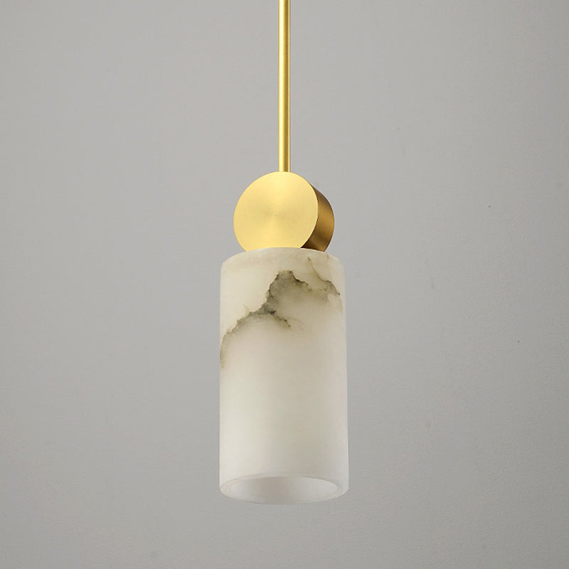 Marble Geometry Shape Hanging Lights Modern Style 1 Head Hanging Mount for Restaurant