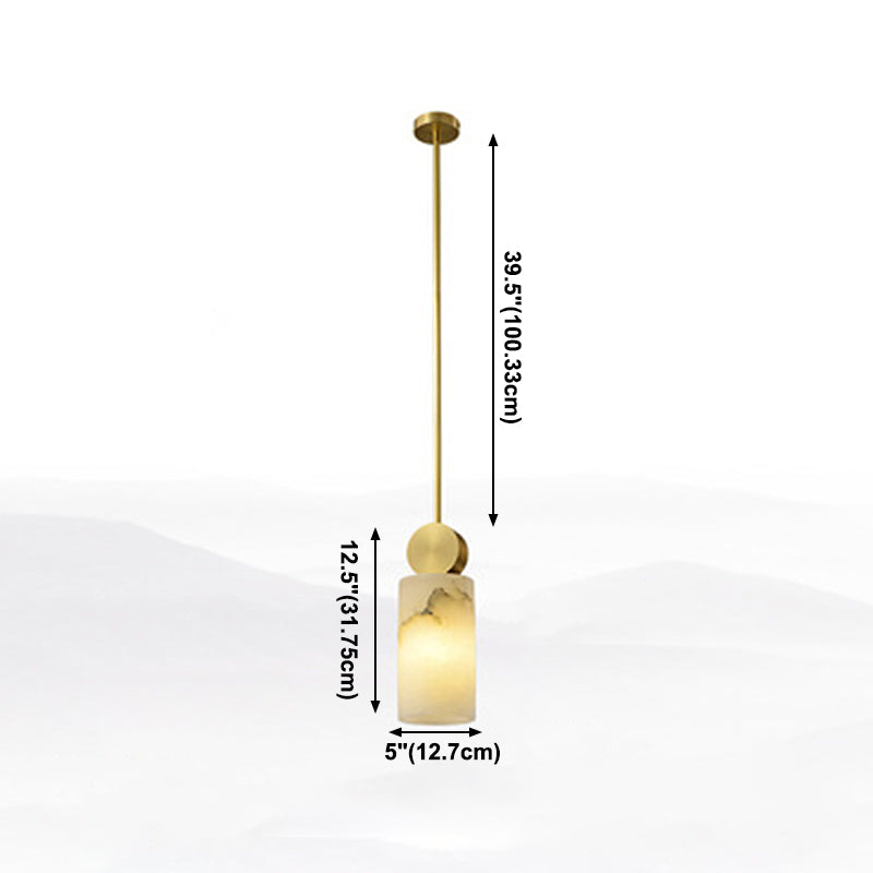 Marble Geometry Shape Hanging Lights Modern Style 1 Head Hanging Mount for Restaurant