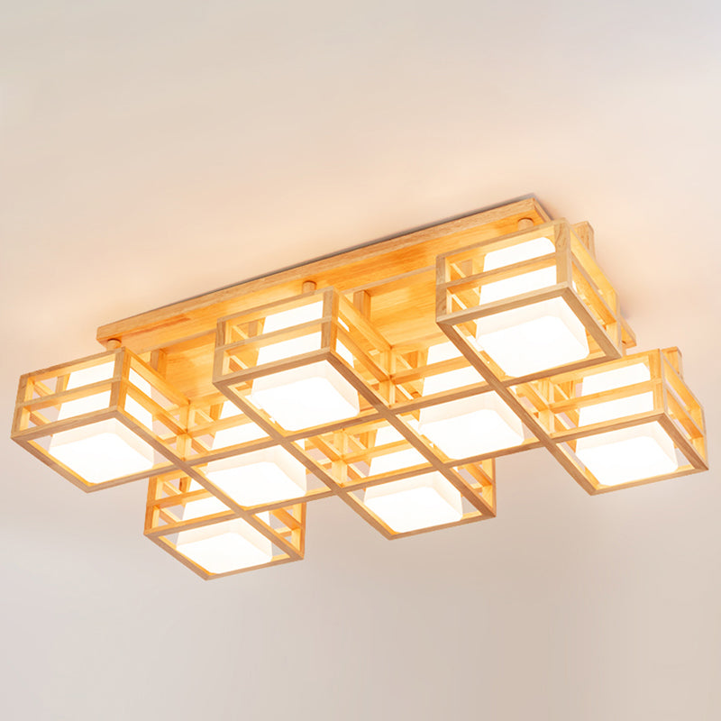 Log kleur geometrische inbouw in moderne creatieve stijl houten plafondarmatuur voor binnen