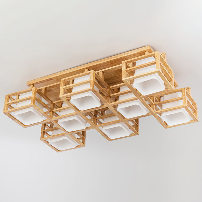 Log kleur geometrische inbouw in moderne creatieve stijl houten plafondarmatuur voor binnen