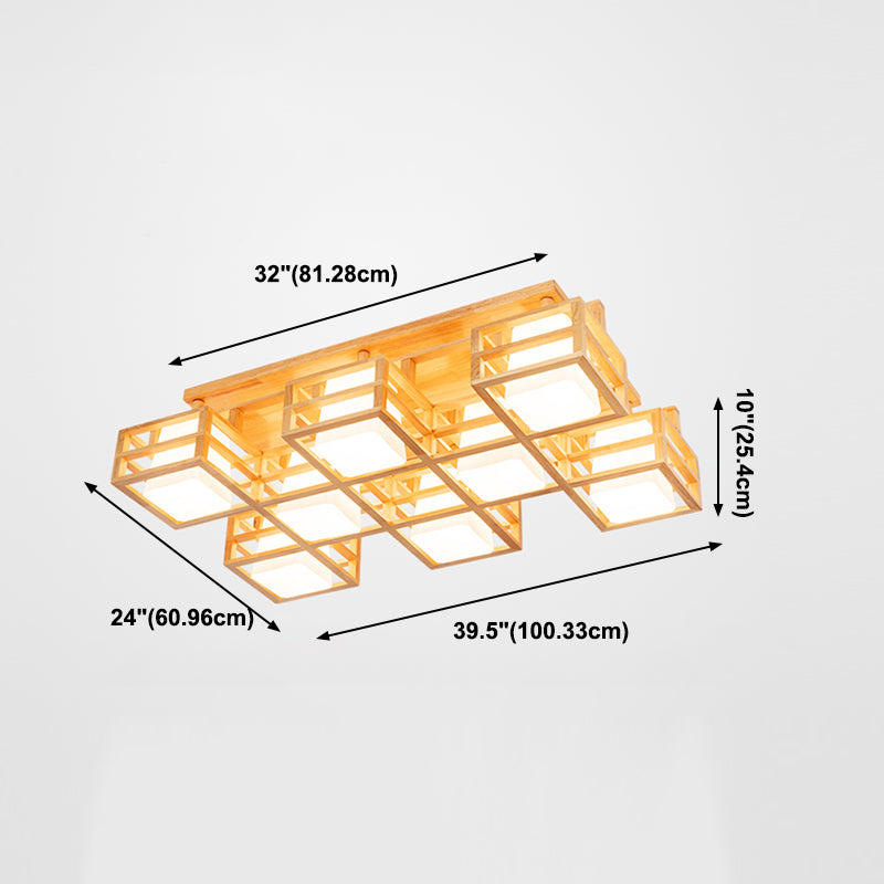 Log kleur geometrische inbouw in moderne creatieve stijl houten plafondarmatuur voor binnen