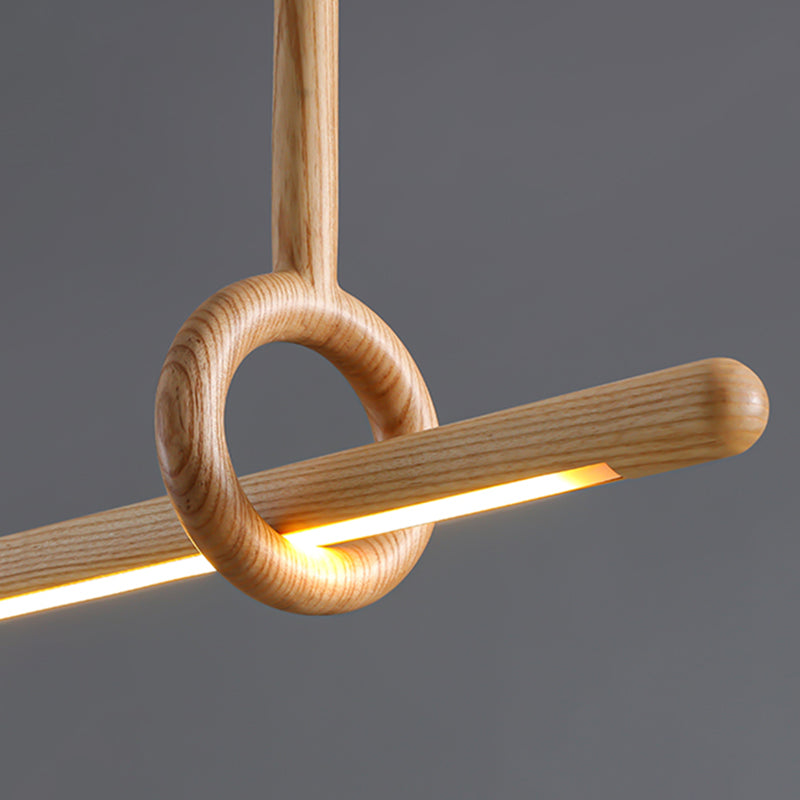 Modern Minimalist Style Linear Chandelier Light Fixtures Wood Pendant Light Fixtures