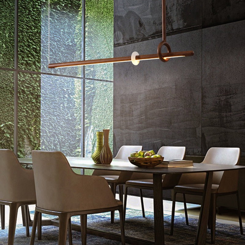Modern Minimalist Style Linear Chandelier Light Fixtures Wood Pendant Light Fixtures