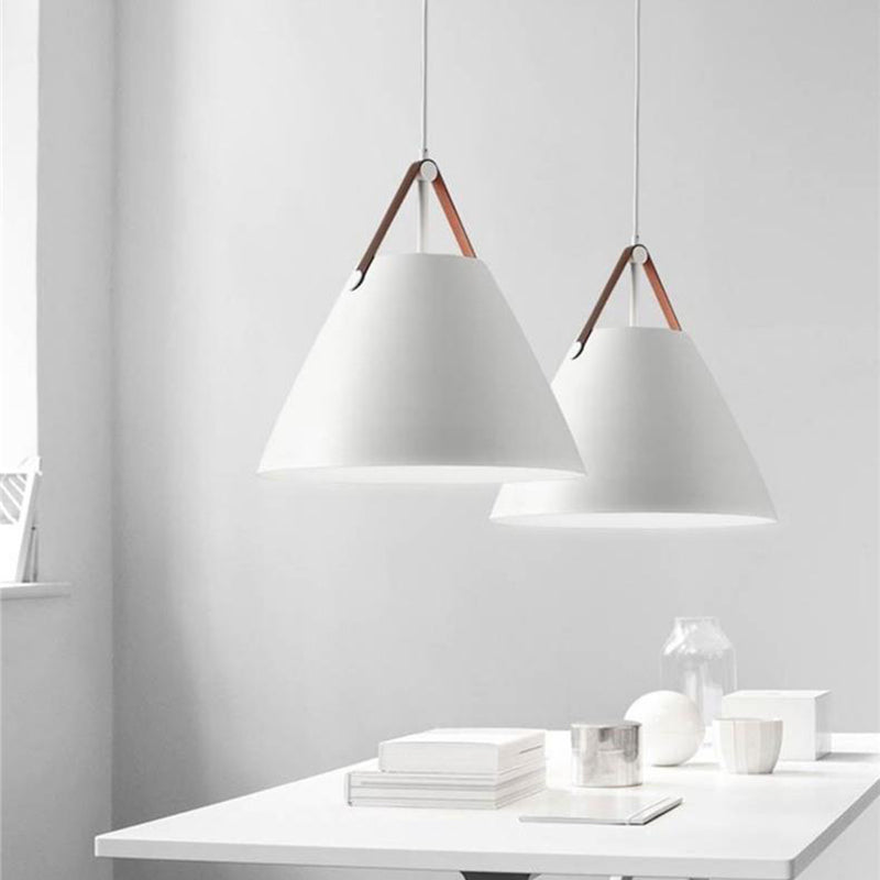Modern Macaron Cone Shape Hanging Light Metal 1 Light Pendant Lamp for Kitchen