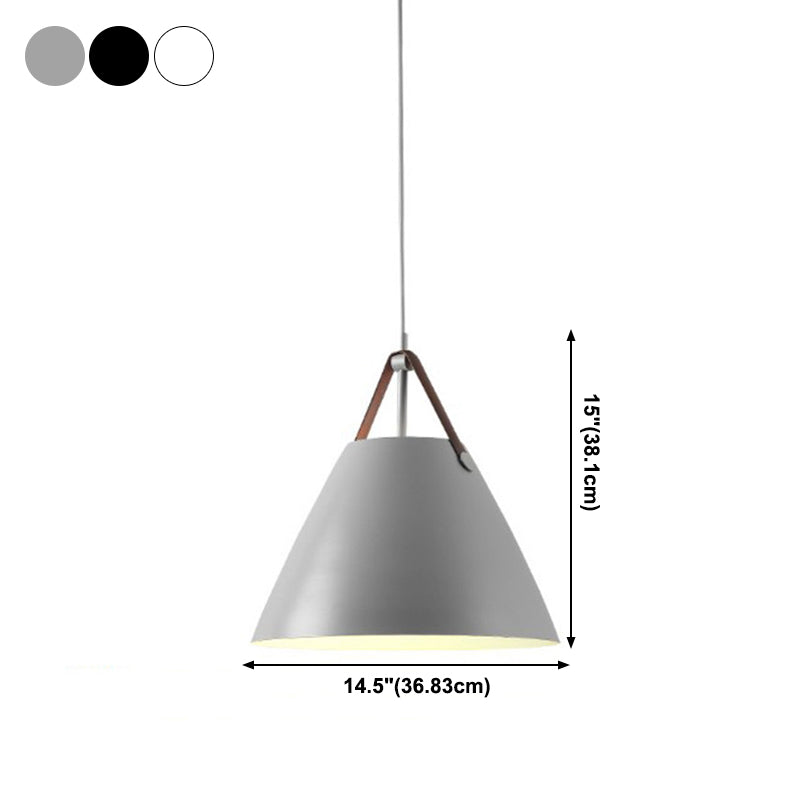 Modern Macaron Cone Shape Hanging Light Metal 1 Light Pendant Lamp for Kitchen