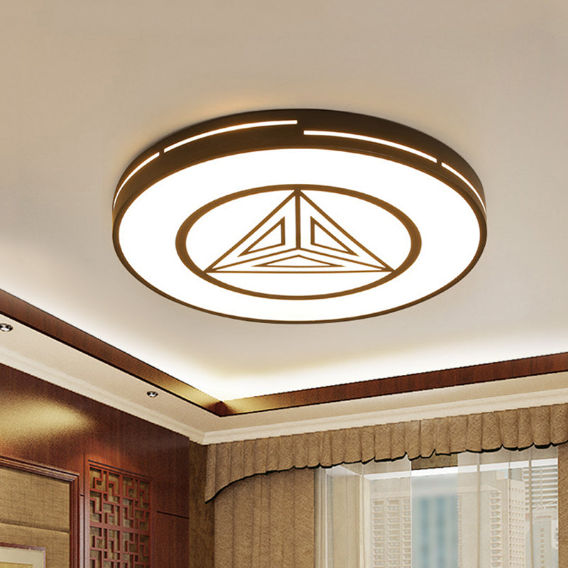 Acryl Ronde Flush Mount Light met driehoek slaapkamer keuken modern warm/wit verlichting plafond licht in zwart en wit