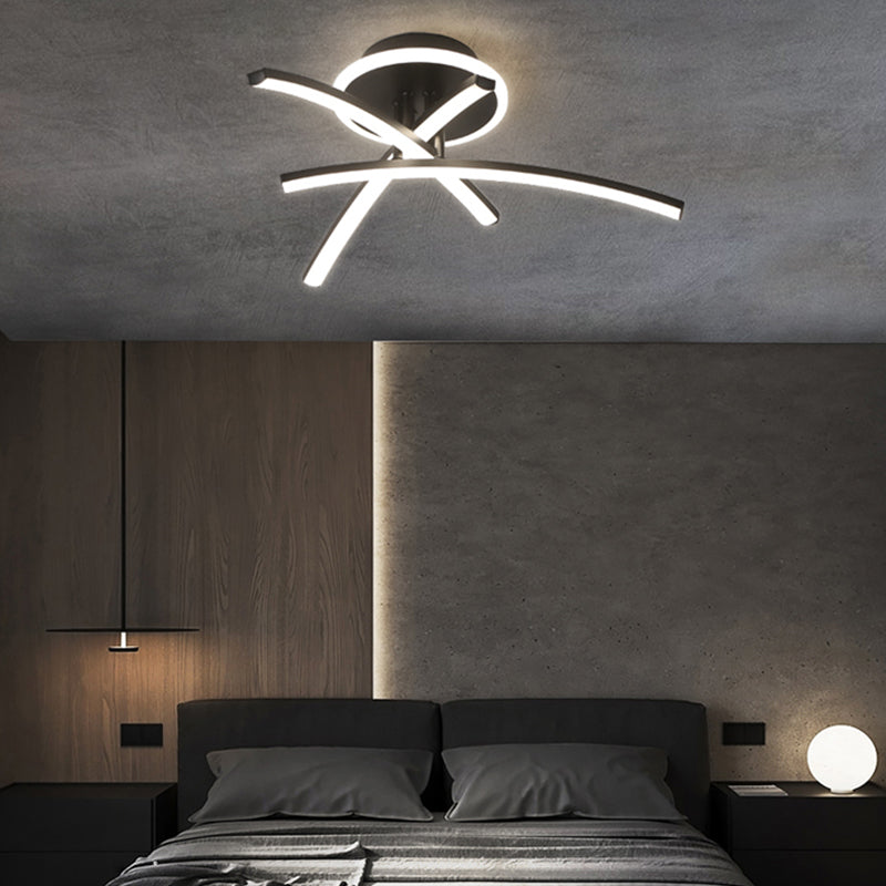 Lampada da soffitto a semi-incasso Line Lampada da soffitto moderna in metallo per soggiorno a LED