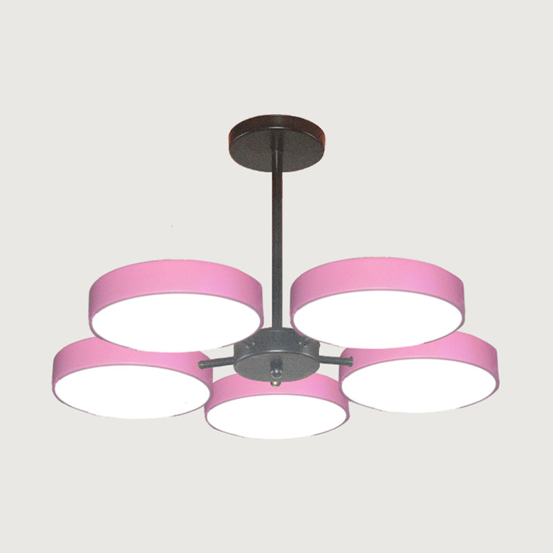Modern Metal Chandelier Light Fixtures Round Multi-Head Suspension Pendant Lamps